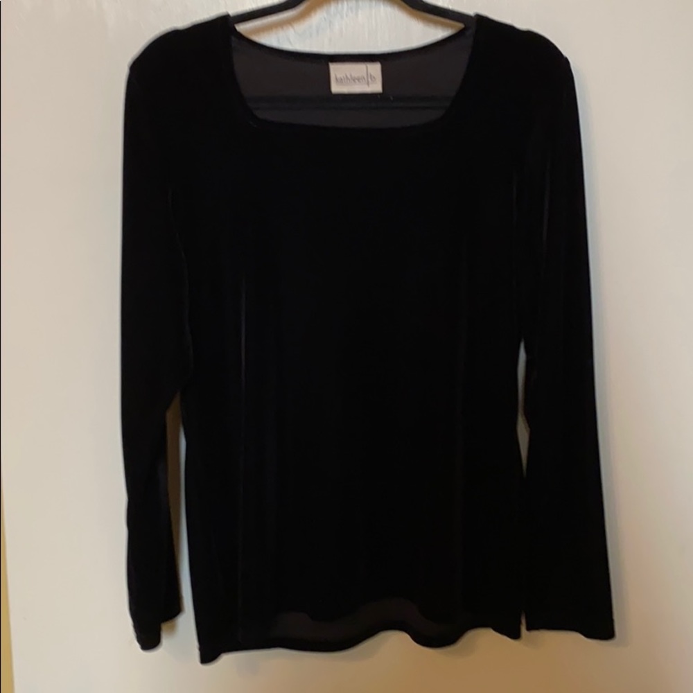 Black velvet pull over